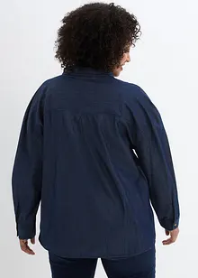 Oversized jeansskjorte av økologisk bomull, bonprix