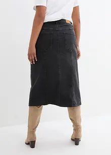 Midi-jeansskjørt med splitt, bonprix