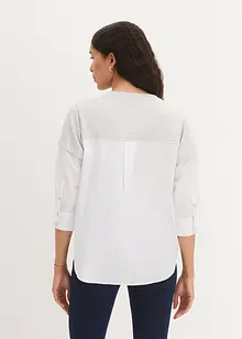 Bluse med sweat-besetning, 3/4-lang arm, bonprix