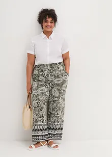 Bukse i myk viskosemiks med vide ben, bonprix