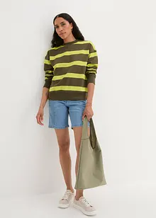 Stripet oversized sweatshirt med resirkulert polyester, bpc bonprix collection