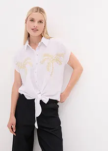 Bluse med broderi, bonprix