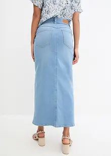 Jeansskjørt med stretch, langt, bonprix