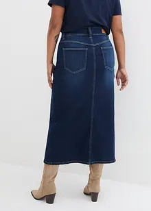 Jeansskjørt med stretch, langt, bonprix