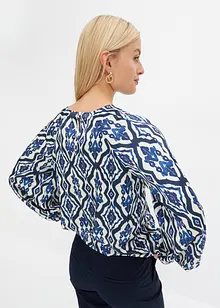 Satengbluse med print, bonprix