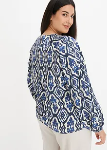 Satengbluse med print, bonprix