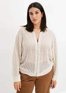 Cardigan med hullmønster, bonprix