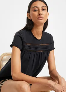 Bomullstopp med blonder, bonprix