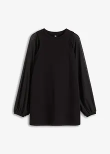 Sweatshirt med mesh-ermer, bonprix