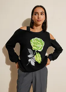 Sweatshirt med blomsterprint, bonprix