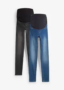 Mammajeggings med bomull (2-pack), Skinny, bonprix