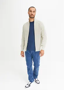 Ribbestrikket cardigan med bomull, bonprix