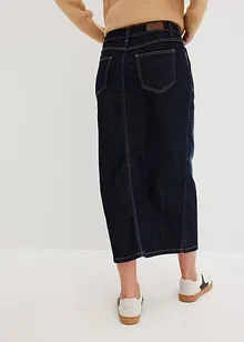 Jeansskjørt med splitt, bonprix