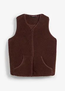 Teddy-vest med kengurulomme, bonprix