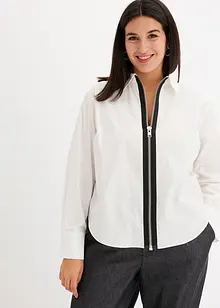 Poplin-bluse med glidelås, bonprix