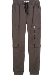 Slip on-cargobukse i 100% bomull, Regular Fit, bonprix