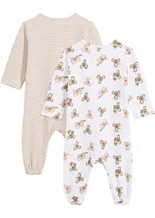 Nattdrakt til baby i ren økologisk bomull (2-pack), bonprix