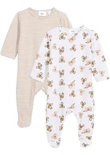Nattdrakt til baby i ren økologisk bomull (2-pack), bonprix
