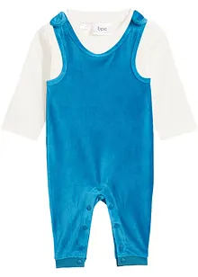 Selebukse i myk cordfløyel + langermet skjorte for baby (2-delt sett), bonprix