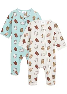 Fleece-jumpsuit for baby (2-pack), bonprix