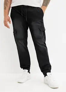 Regular Fit sweat-jeans med cargolommer, Straight, bonprix