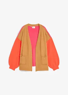 Oversized cardigan med Color-Blocking, bonprix