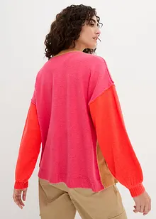 Oversized cardigan med Color-Blocking, bonprix