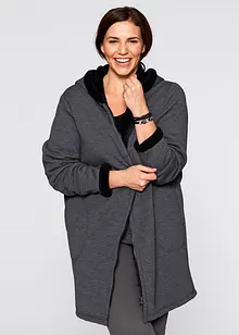 Sweatjakke med pile-pels, bonprix