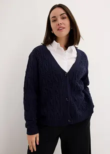 Cardigan med flettemønster, bonprix