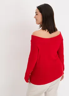 Ribbet Off Shoulder-genser, bonprix