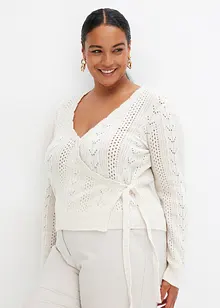 Cardigan med hullmønster, bonprix