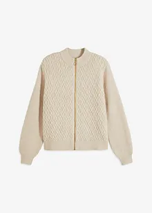 Cardigan med flettemønster, bonprix