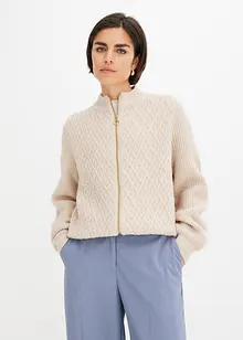 Cardigan med flettemønster, bonprix