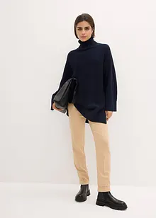 Oversized genser i bomullsmiks med vid, høy hals, bonprix