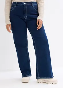 Wide Leg-jeans High Waist, økologisk bomull, bonprix