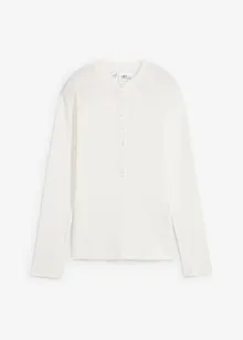 Henley-shirt i ribbet bomull, bonprix