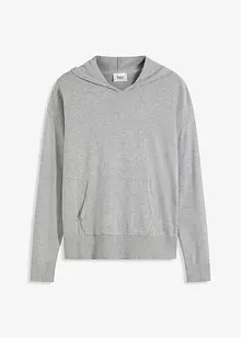 Strikket hettegenser i viskosemiks med kengurulomme, bonprix