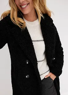 Oversized kort kåpe i ull-stil, bonprix