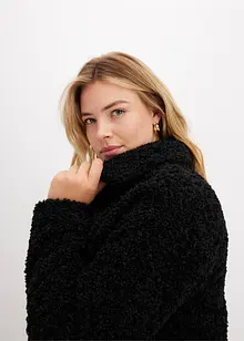 Oversized kort kåpe i ull-stil, bonprix