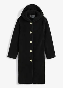 Kåpe i pilé med hette og lommer, bonprix