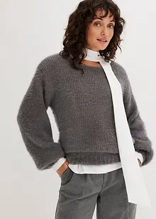 Oversized genser av fluffy garn, bonprix