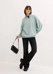 Oversized sweatshirt med troyer-krage, bonprix