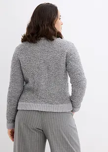 Kort bouclé-cardigan i ull, bonprix