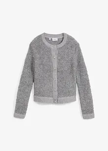 Kort bouclé-cardigan i ull, bonprix