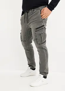 Regular Fit sweat-jeans med cargolommer, Straight, bonprix