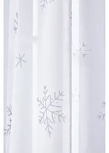 Gardin med resirkulert polyester og snøfnuggmønster (1-pack), bonprix