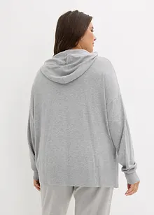 Strikket hoodie med kengurulomme, bonprix