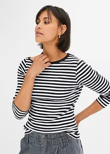 Ribbet topp med cut-out, bonprix