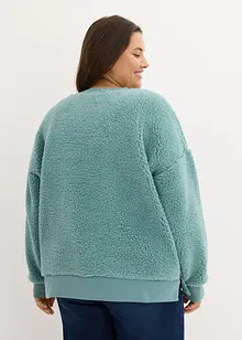 Teddyfleece-genser, med splitt i siden, bonprix