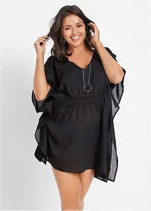 Transparent strandtunika med V-hals, bonprix